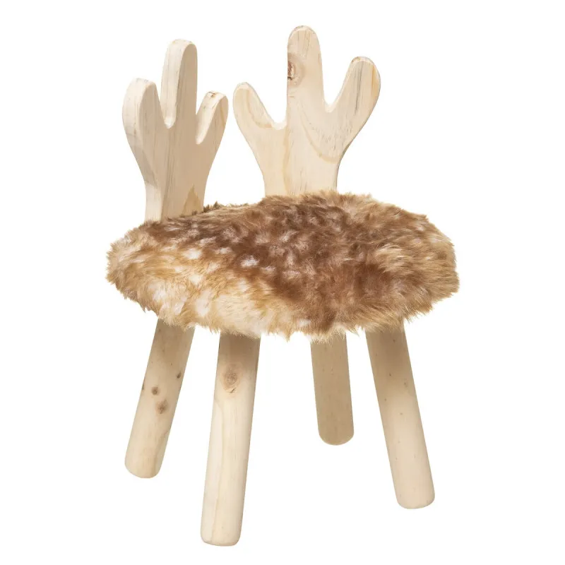 Tabouret enfant Cerf fausse fourrure Atmosphera