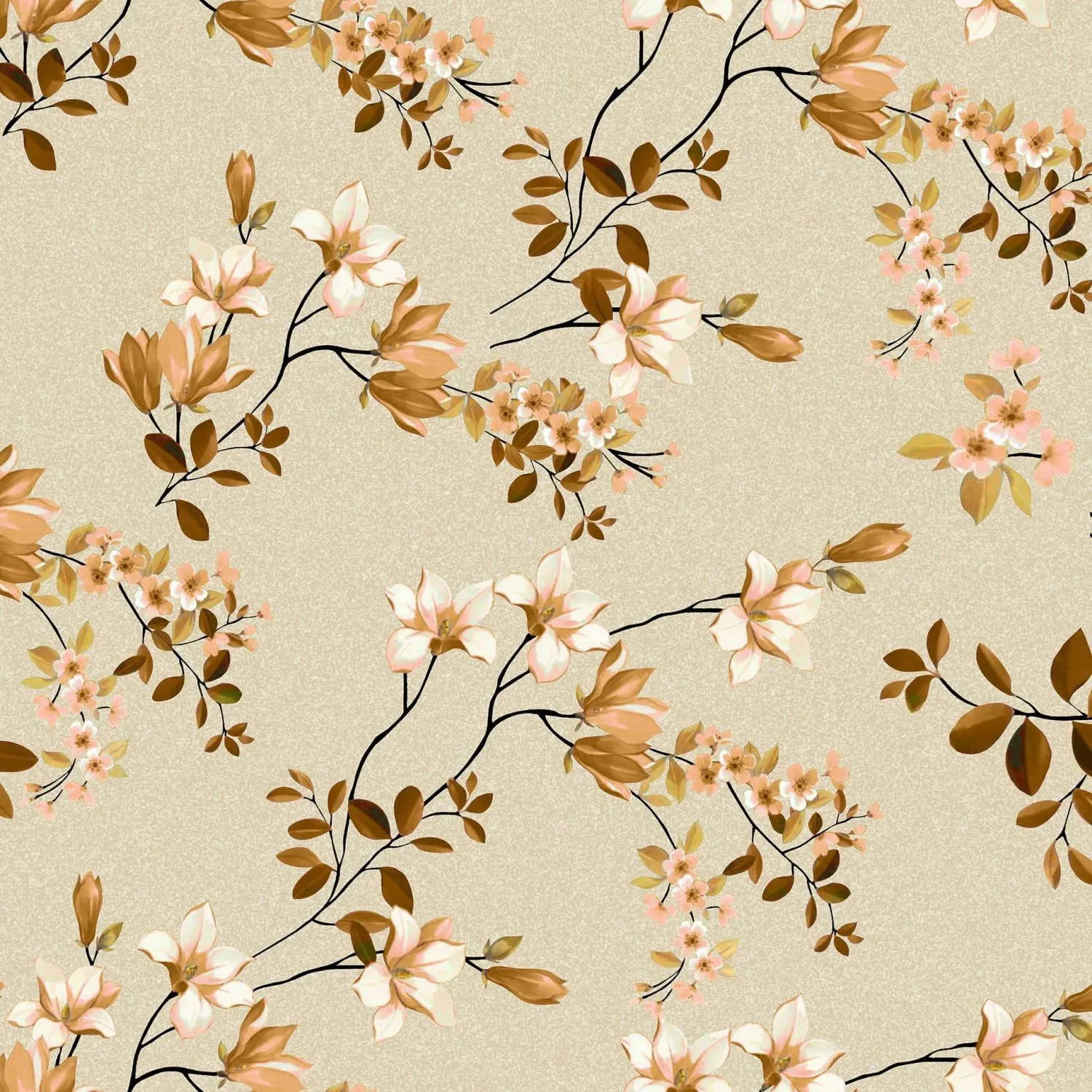 Toile cirée au mètre - Largeur 140 cm - Clematite ocre