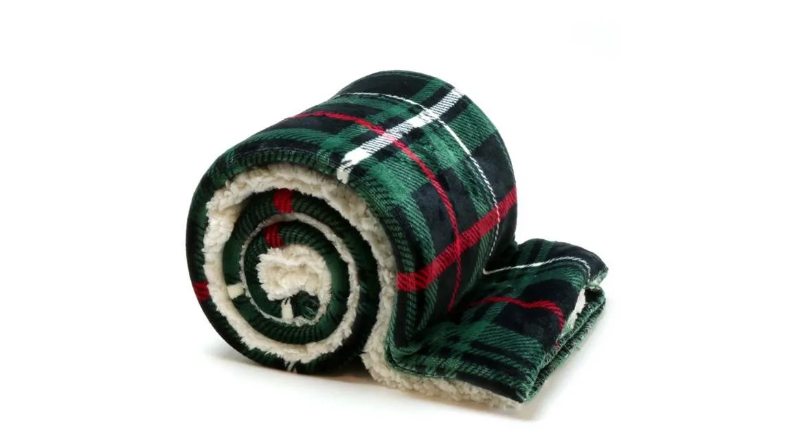 Unique Living Larsson plaid polaire noir