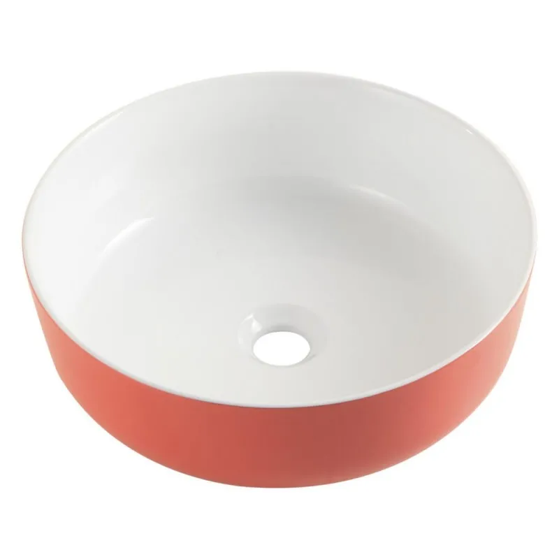 Vasque Ronde à Poser Céramique ALTERNA Daily O Color Extérieur Rouge Corail Terra Cotta - 6505273 - NEUVE