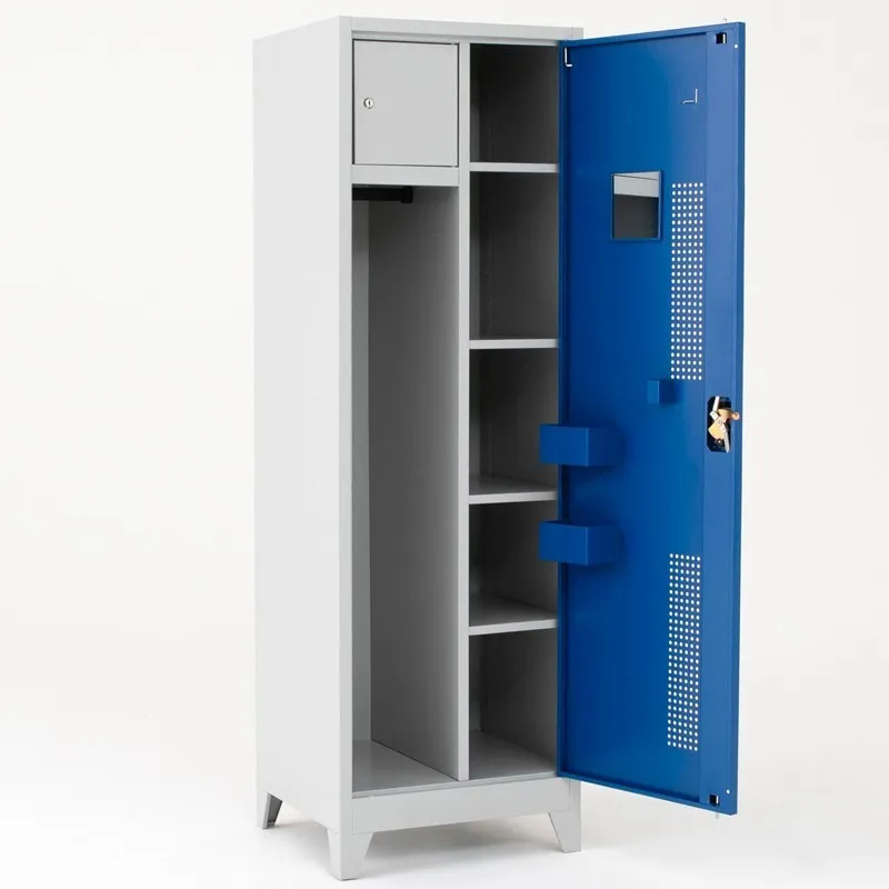 Vestiaire Monobloc 1 Colonne Spécifique Sécurité/Police Fermeture par Cadenas 60x190x50cm Bleu - 102513 - NEUF Déclassé